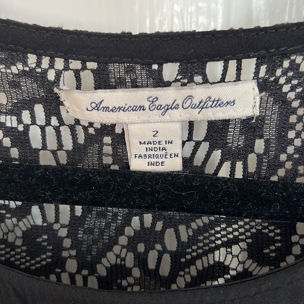 LBD American Eagle Lace Sleeveless Mini Dress Size 2 - Picture 4 of 7